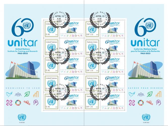 Selo comemorativo dos 60 anos da UNITAR.