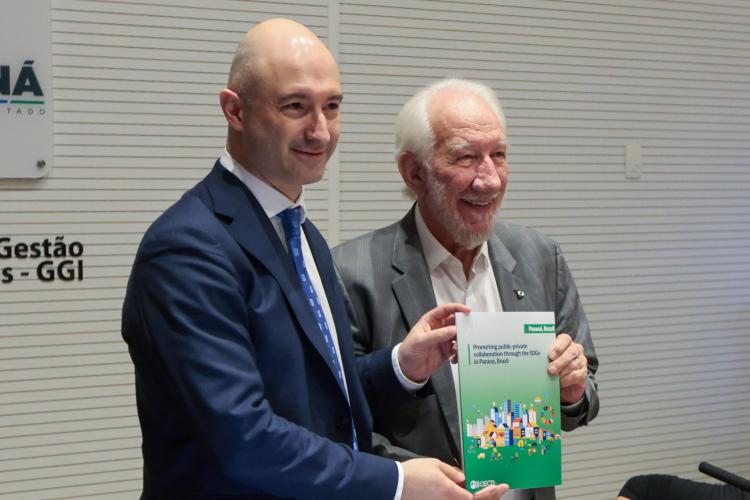 Foto: Geraldo Bubniak/AEN O vice-governador Darci Piana participa nesta terca-feira (10) do Lançamento e apresentação do novo relatório da OCDE e assinatura da renovação de parceria