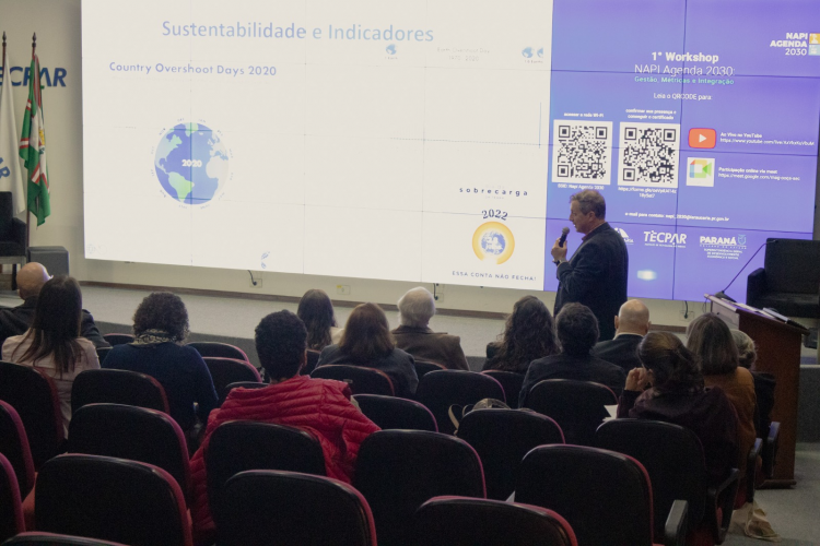 Atores da programação do 1º Workshop NAPI Agenda 2030 fortalece integração, governança e monitoramento das ações voltadas aos ODS no Paraná.